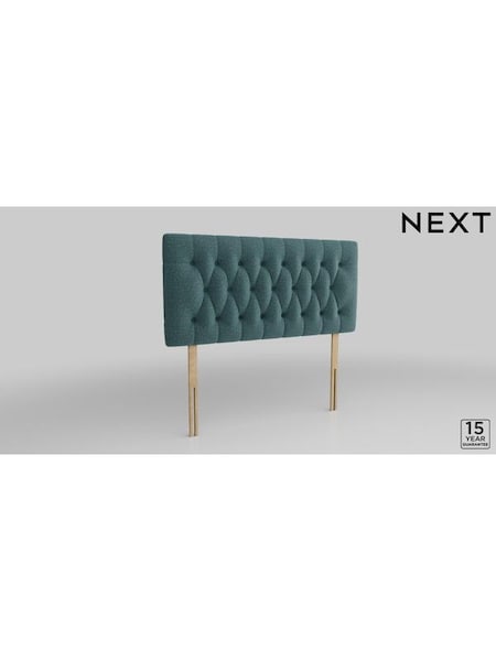 Chunky Chenille/Mid Teal Green Parisian Headboard (AE0265) | £245