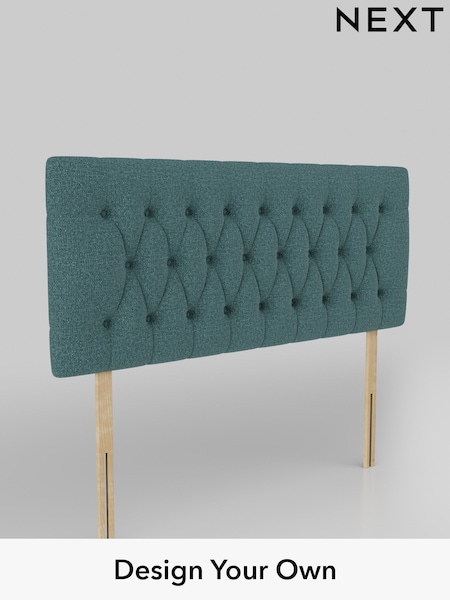 Chunky Chenille/Mid Teal Green Parisian Headboard (AE0265) | £295