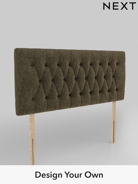 Cotswold Chenille/Dark Green Parisian Headboard (AE0288) | £295