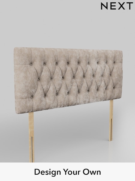 Distressed Velour/Mid Natural Parisian Headboard (AE0293) | £245