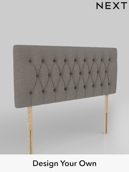Fine Chenille Easy Clean/Dark Smoke Grey Parisian Headboard (AE0301) | £245