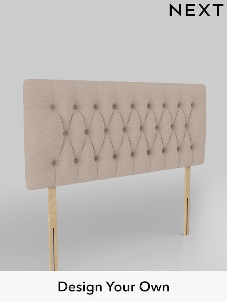 Fine Chenille Easy Clean/Mid Taupe Brown Parisian Headboard (AE0306) | £295