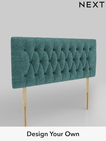 Plush Chenille/Dark Teal Green Parisian Headboard (AE0346) | £295