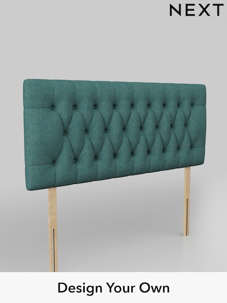 Tweedy Chenille/Dark Teal Green Parisian Headboard (AE0416) | £280