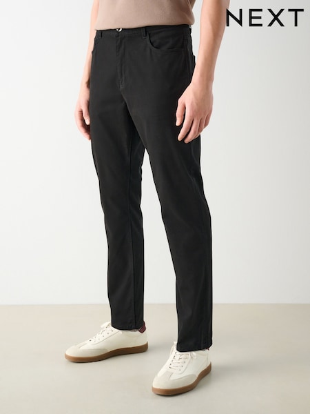 Black Slim Fit 5 Pocket Soft Touch Trousers (AE2756) | £30