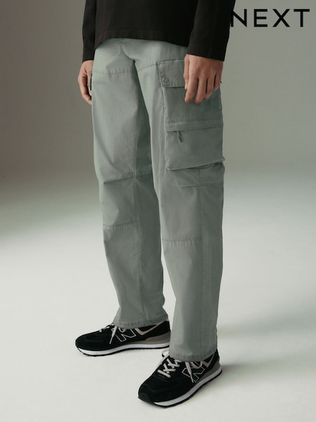 Sage Green Regular Tapered Fit Tech Stretch Utility Cargo Trousers (AE3173) | £38