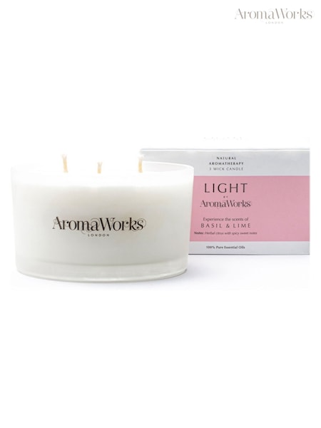 AromaWorks Light Multiwick Basil and Lime Candle (AE3972) | £19