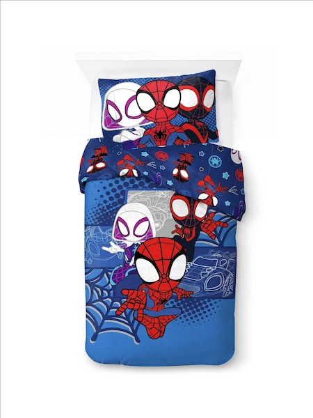 Spidey and his Amazing Friends Blue Vroom Duvet Cover and Pillowcase Set (AE4217) | £33