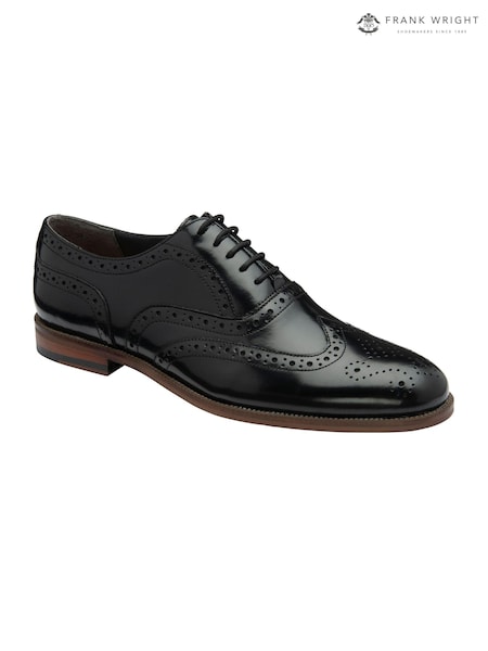 Frank Wright Black Mens Leather Lace-Up Brogues (AE5561) | £80