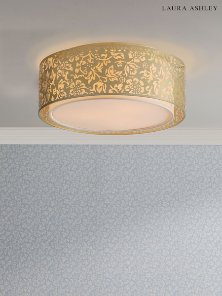 Laura Ashley Champagne Sweet Alyssum Flush Ceiling Light (AE5564) | £100