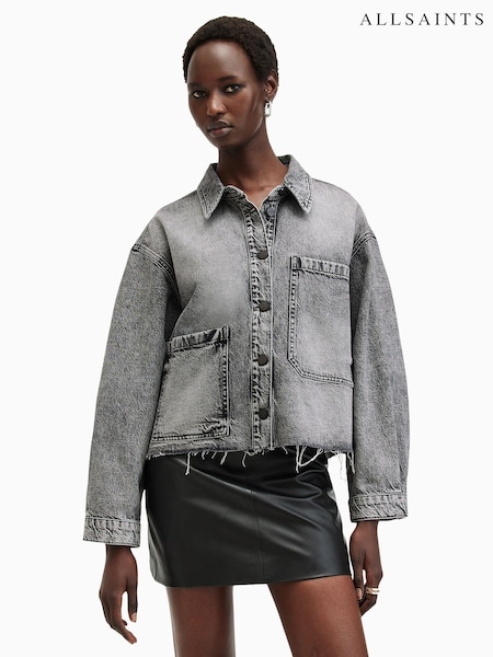 AllSaints Grey Nicky Denim 100% Cotton Jacket (AE5594) | £139