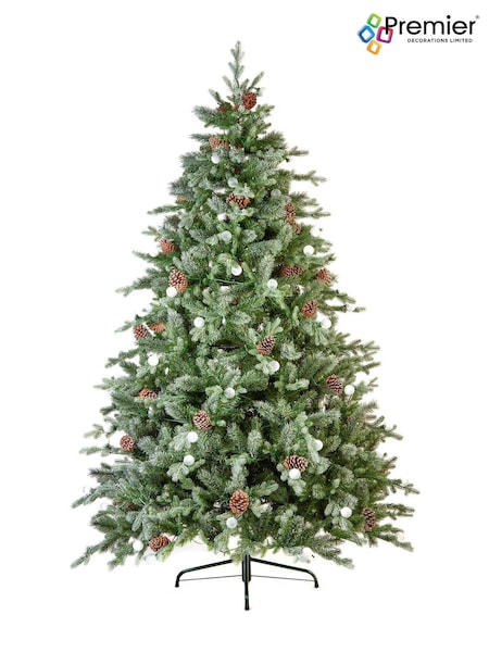 Premier Decorations Ltd Green 6.5 Feet Snowy Dorchester Pine Feel Real Christmas Tree (AE5645) | £250