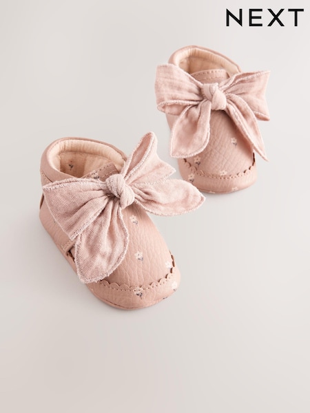 Pink Rust Baby Floral Print Boots (0-18mths) (AE5692) | £11