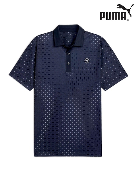 Puma Blue Pure Geo Golf Mens Polo Shirt (AE5818) | £40