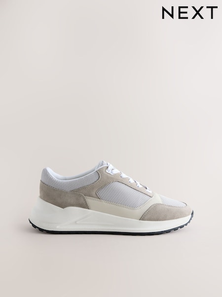 Neutral Smart Casual Lace Up Trainers (AE5888) | £55
