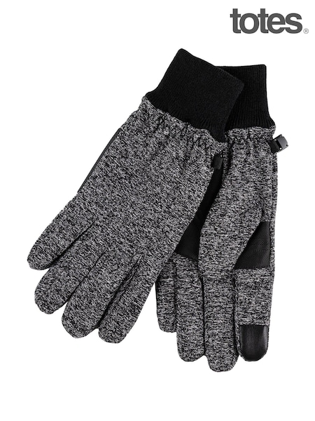 Totes Black Mens Isotoner Water Repellent Stretch Gloves (AE5930) | £20