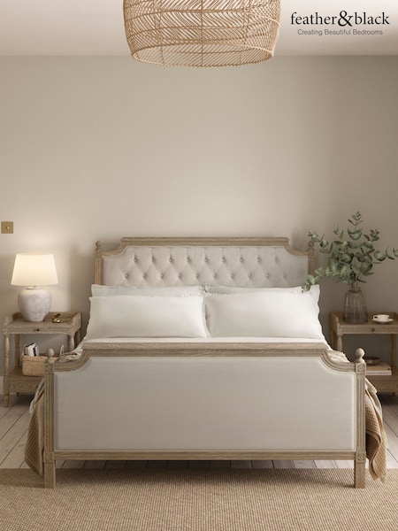 Feather & Black Weathered Oak Loire Bed With Low Foot With Footend End (AE5941) | £1,400 - £1,800