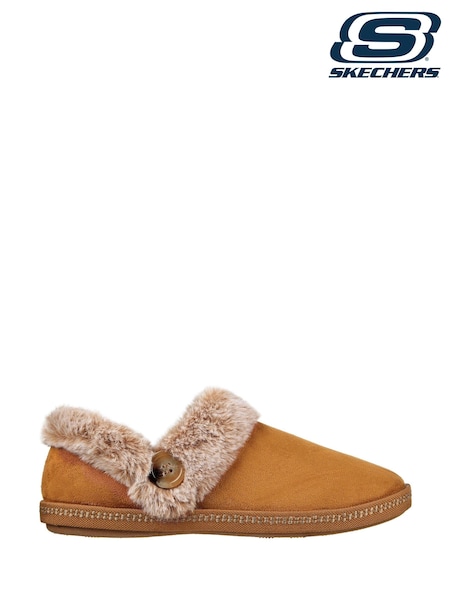 Skechers Brown Black Cozy Campfire Fresh Toast Wide FitSlippers (AE5993) | £42