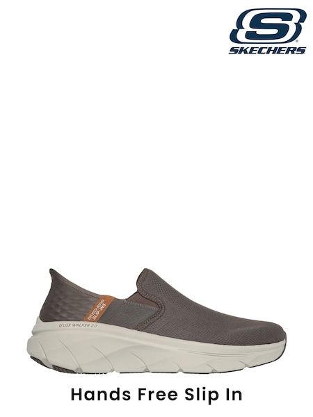 Skechers Brown Brown D'Lux Walker 2.0 Slip In Wide Fit Trainers (AE6020) | £89