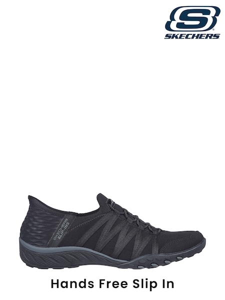 Skechers Black Breathe Easy Roll Slip In With Me Wide Fit Trainers (AE6025) | £79