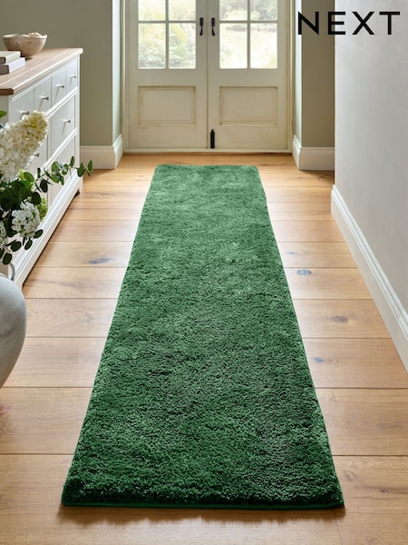 Bottle Green Cosy Washable Shaggy Runners (AE6194) | £45 - £65