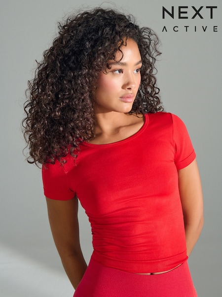 Red Seamless Active Short Sleeve T-Shirt (AE6318) | £22