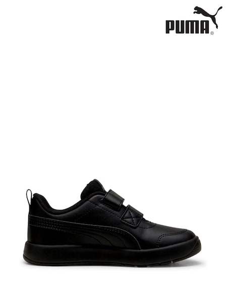 Puma Black Boys Courtflex V3 Sneakers (AE6425) | £26