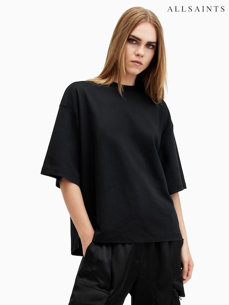 AllSaints Black Amelie T-Shirt (AE6548) | £55