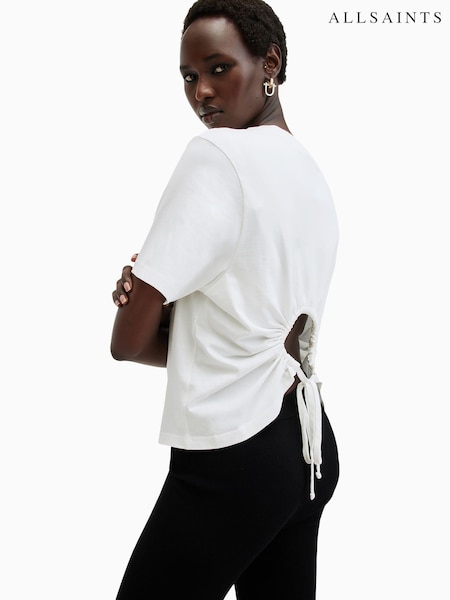 AllSaints White Holli 100% Cotton T-Shirt (AE6654) | £45