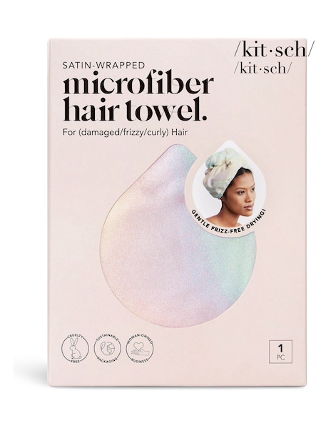 Kitsch Satin Wrapped Hair Towel in Aura (AE6822) | £25