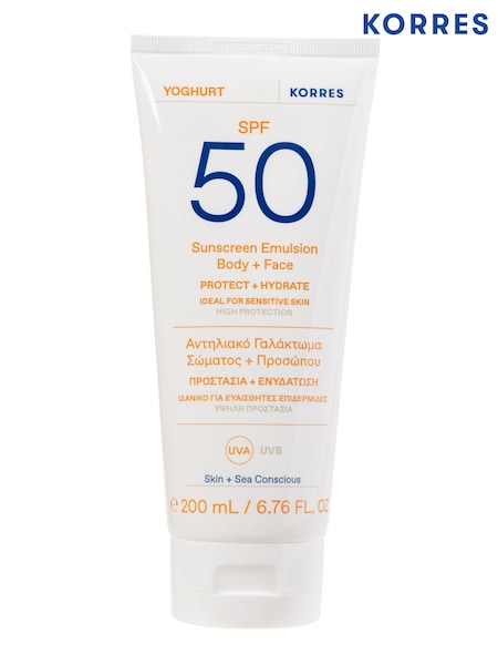 Korres Yoghurt Emulsion Body + Face Sun Cream SPF 50 200ml (AE7655) | £36