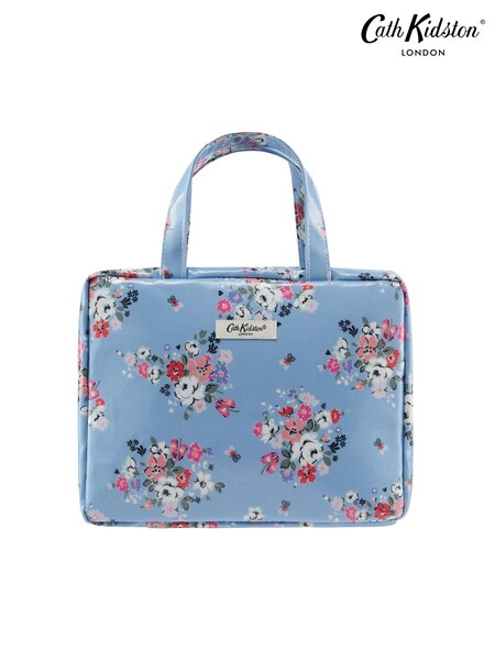 Cath Kidston Blue Clifton Rose Two Part Wash Bag with Handles (AE8146) | £35