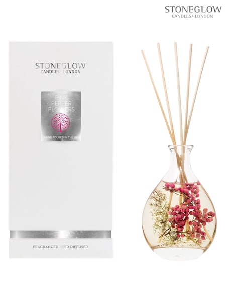 Stoneglow Pink 180ml Natures Gift Pink Pepper Flowers Reed Diffuser (AE8976) | £35
