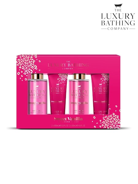 The Luxury Bathing Company Sweet Vanilla and Almond Glaze Top to Toe Essentials Gift Set (AF0451) | £10