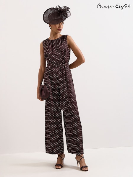 Brown - Phase Eight Janine Spot Jumpsuit