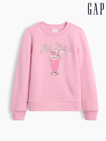 Pink - Gap Crew Neck Graphic Sweatshirt (4-13yrs)