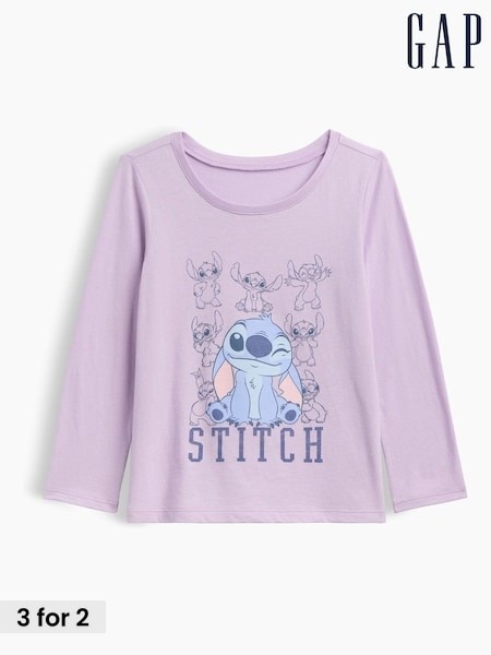 Purple Stitch - Gap Disney Graphic Long Sleeve T-shirt (6mths-5yrs)