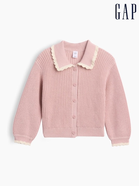 Pink - Gap Baby And Toddler Collared Cardigan Jumper (6mths-5yrs)