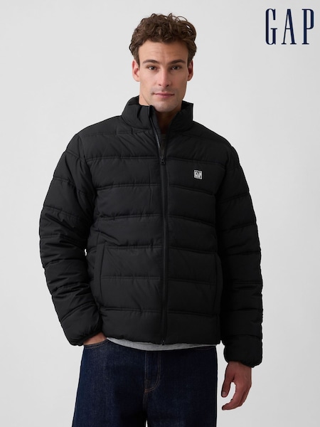 Black - Regular Gap Relaxed Puffer Jacket