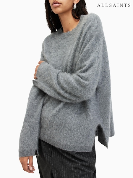 AllSaints Grey Rebel Crew Neck Jumpers (AF5844) | £299