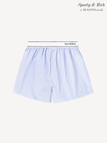 Sporty & Rich Blue Serif Logo Boxer Shorts (AF5873) | £88