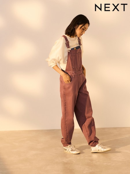 Mauve Purple 100% Cotton Denim Dungarees (AF6081) | £48