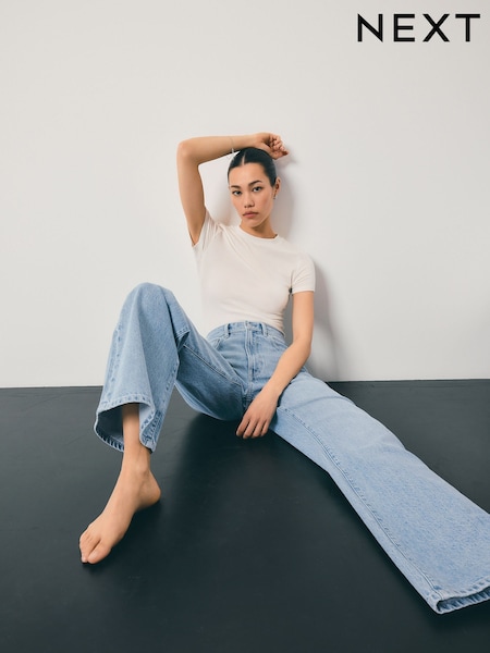 Bleach Relaxed Bootcut 100% Cotton Jeans (AF6125) | £34