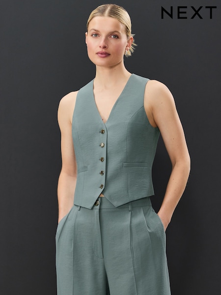 Grey Button Through V-Neck Waistcoat (AF6137) | £34