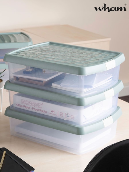 Wham Green Milieu 8.5L Rectangular Plastic Clip Box and Lid (AF6762) | £28