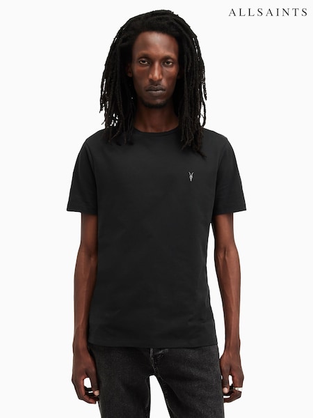 AllSaints Black Brace Shortsleeve Crew Neck T-Shirt 3 Pack (AF6832) | £105