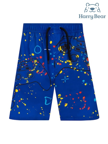 Harry Bear Blue Gaming Swim Shorts (AF6902) | £14