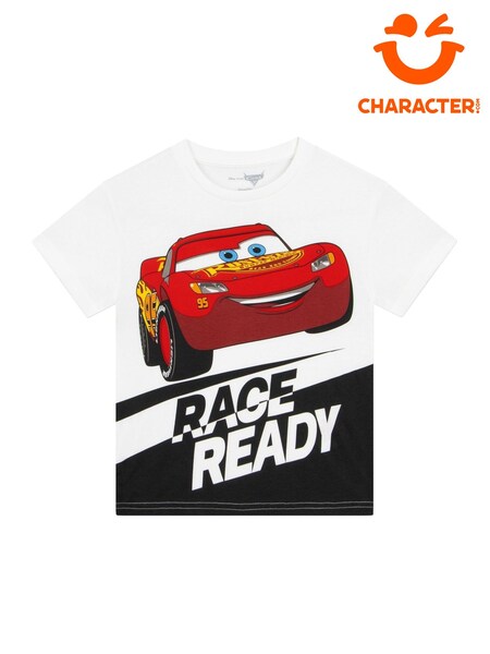 Character White Disney Cars Lightning McQueen 100% Cotton T-Shirt (AF6905) | £12