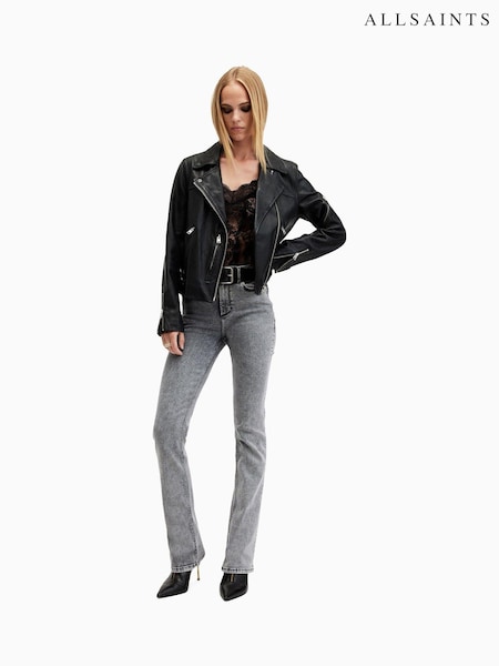AllSaints Washed Grey Slim Haldan Bootcut Jeans (AF7041) | £129