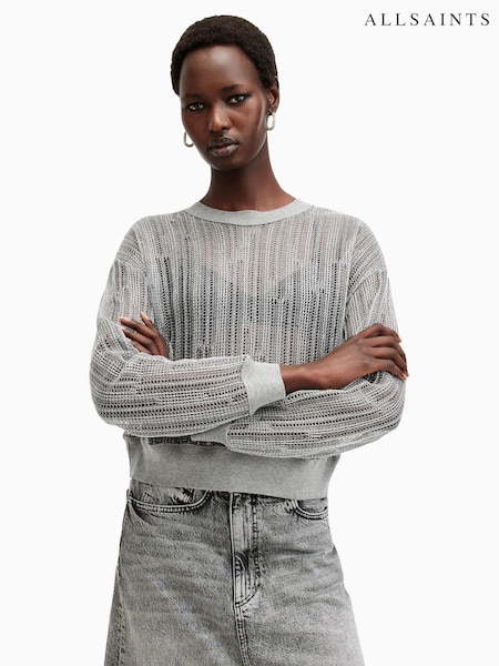 AllSaints Silver Giana Longsleeve Sweater (AF7058) | £89